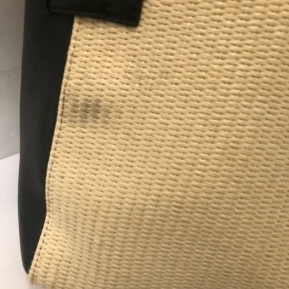 Kate Spade black leather straw mini tote bag - Picture 4 of 9